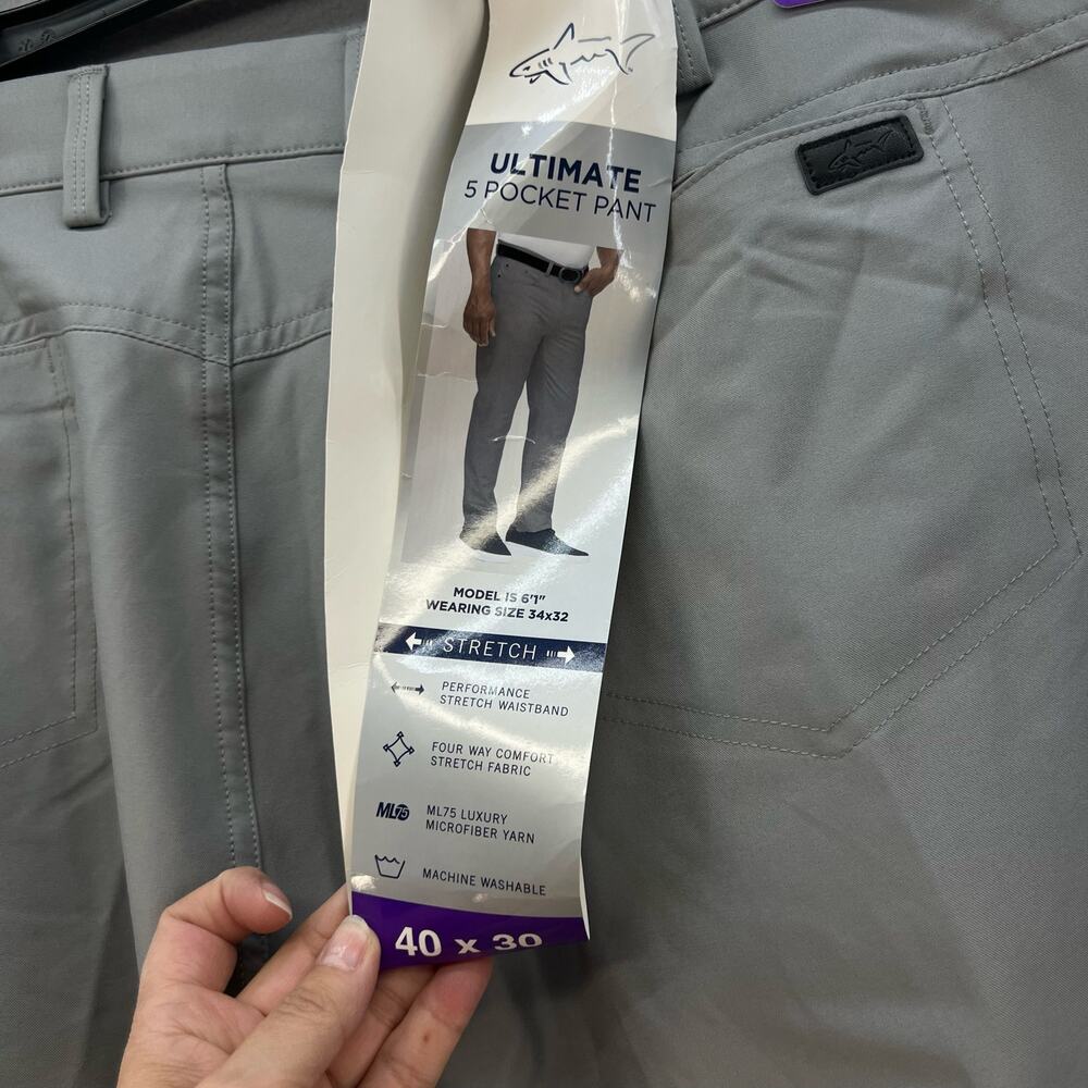 NWT Greg Norman Golf Pant Men's 40x30 Grey Ultimate Stretch Straight Leg - Picture 9 of 15
